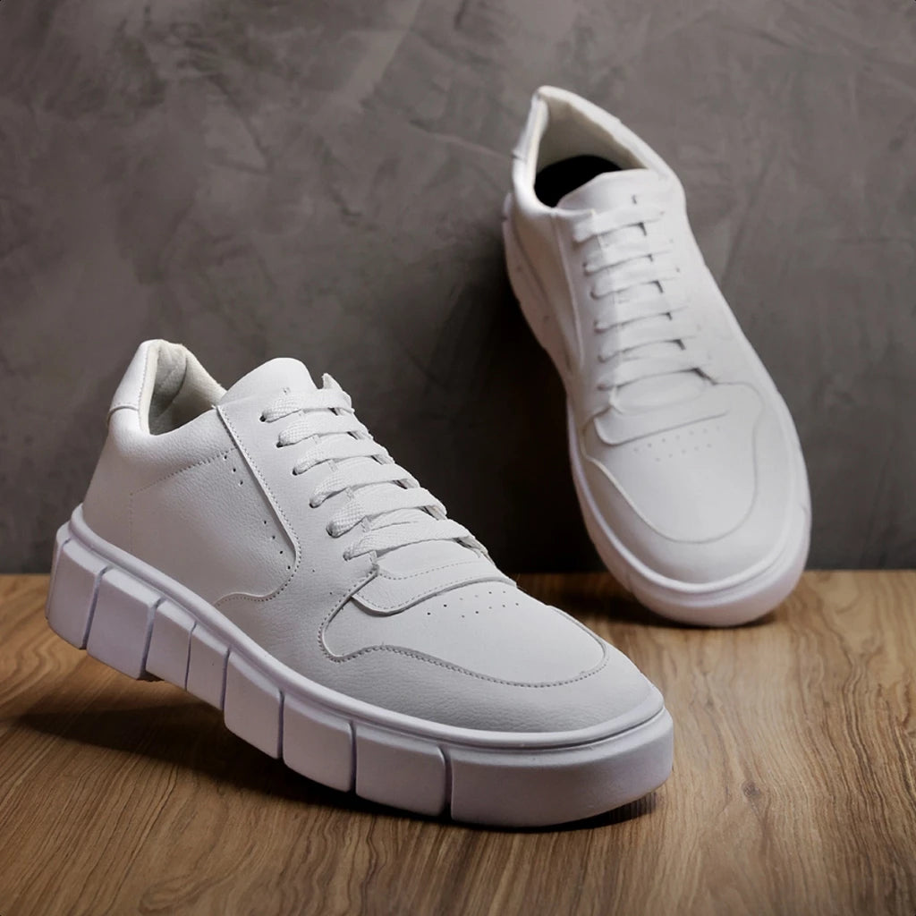 Tênis Sneaker Tratorado Premium - Branco - Elegância Lifestyle - For Men