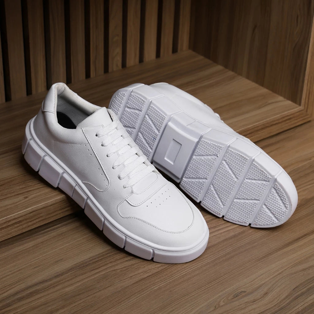 Tênis Sneaker Tratorado Premium - Branco - Elegância Lifestyle - For Men