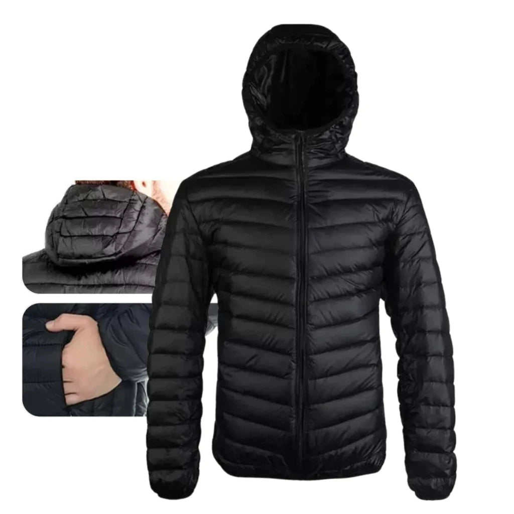Jaqueta Masculina De Frio Impermeável com Capuz